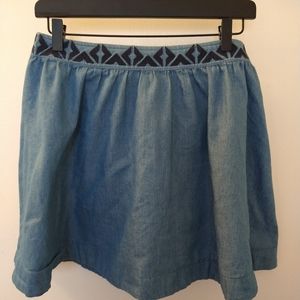 Medium mini skirt, jean denim